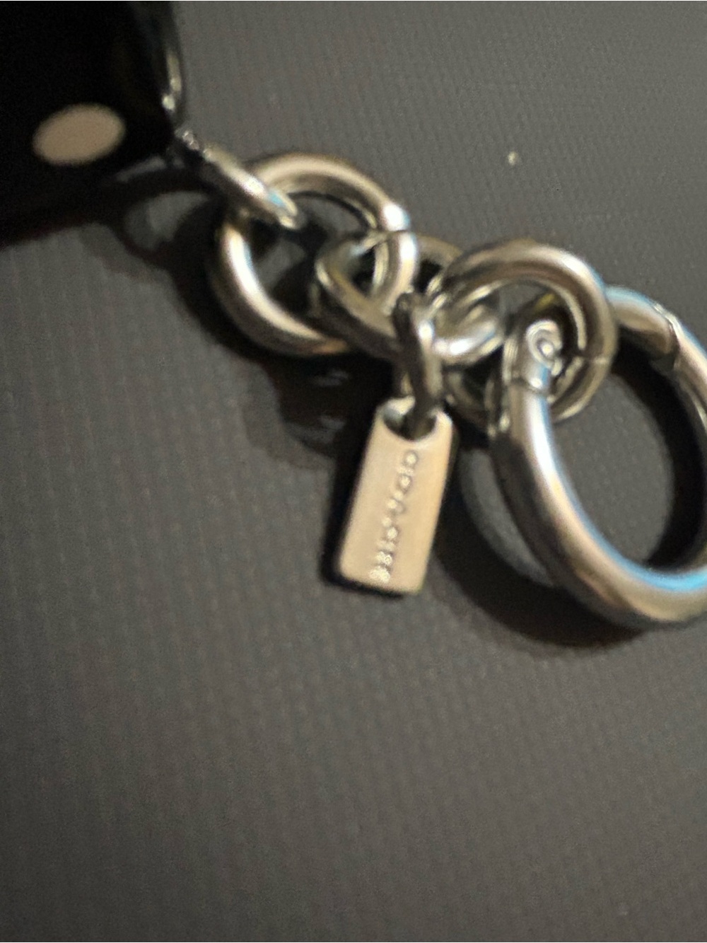 Coach Heart & Dice Bag Charm Pink Black Loved Denim Rogue - Picture 3 of 4